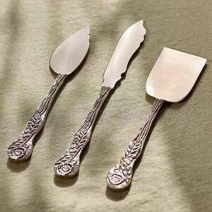 Anthropologie Augustine Stainless Steel Cheese Knives, Set of 3 New